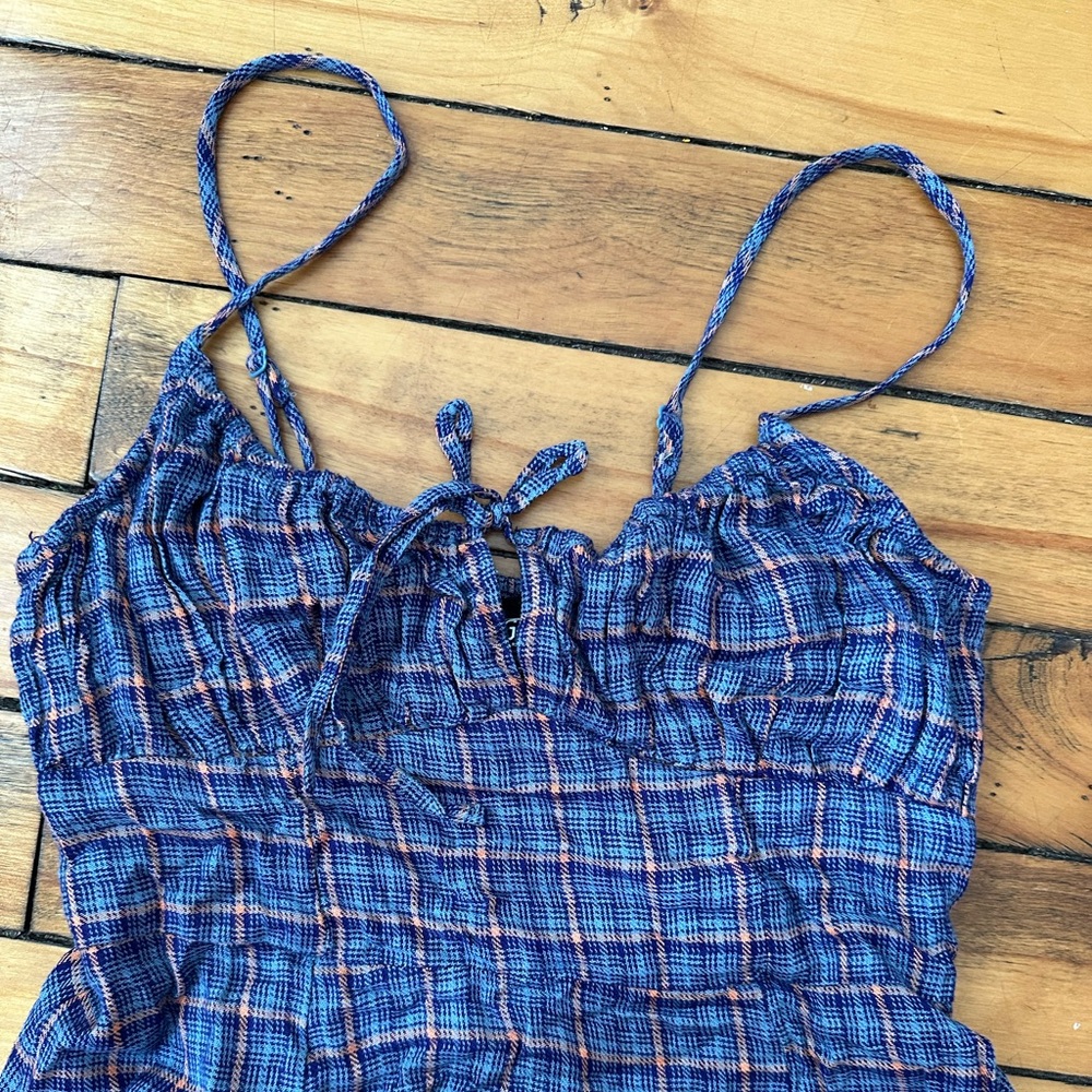 UO Kamaryn Tie Front Plaid Mini Dress - Picture 4 of 9